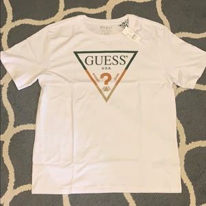 Guess White Logo Tee Sz Medium